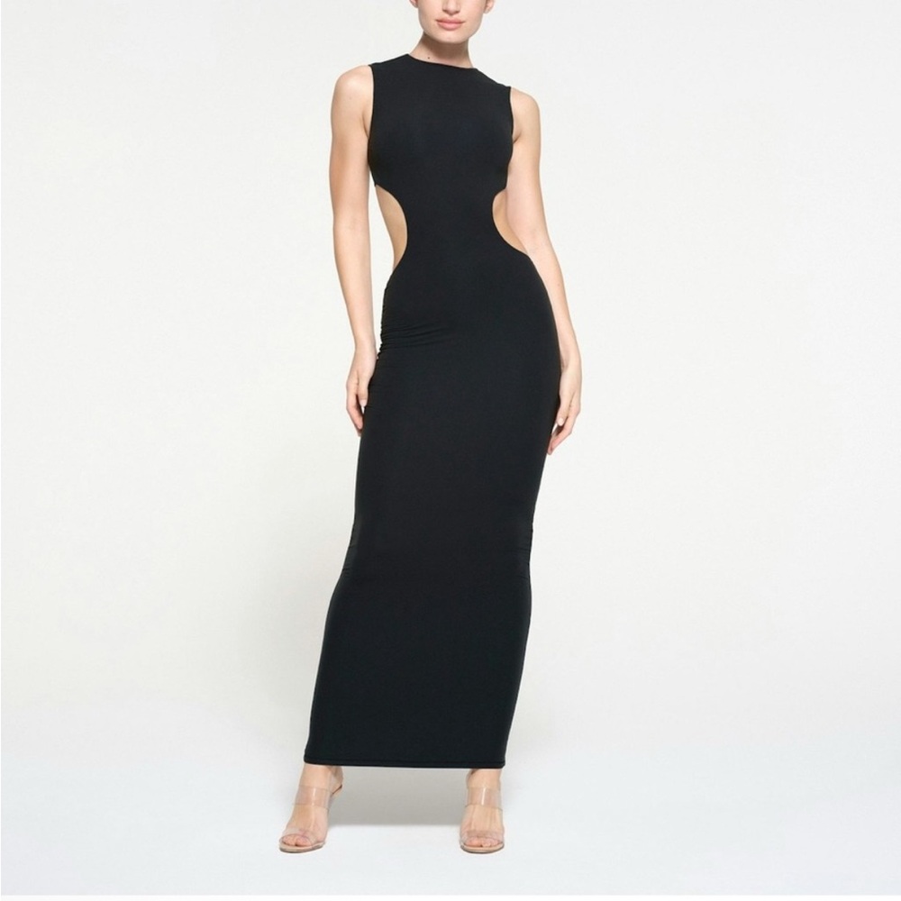 NWT Fits Everybody Cut Out Open Black Long Dress Size XS